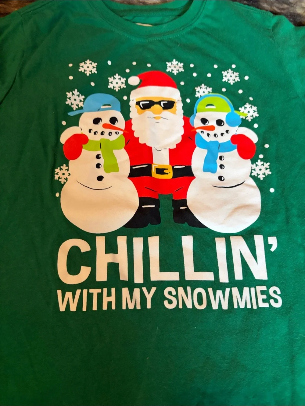 Holiday Time - Kids' 'Chillin' With My Snowmies' Tee Size S Christmas